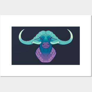 Blue Water Buffalo Posters and Art